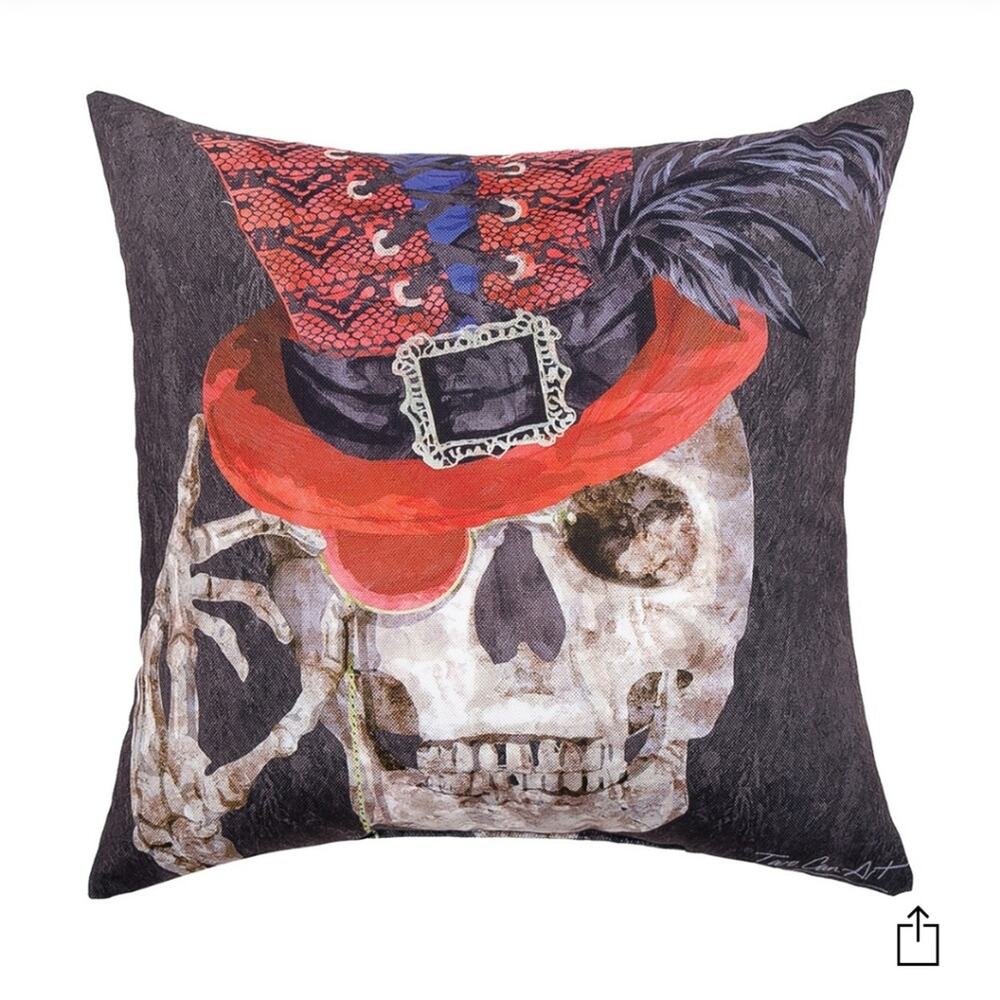 Skullastic Steampunk Skeleton Pillow 18x18
